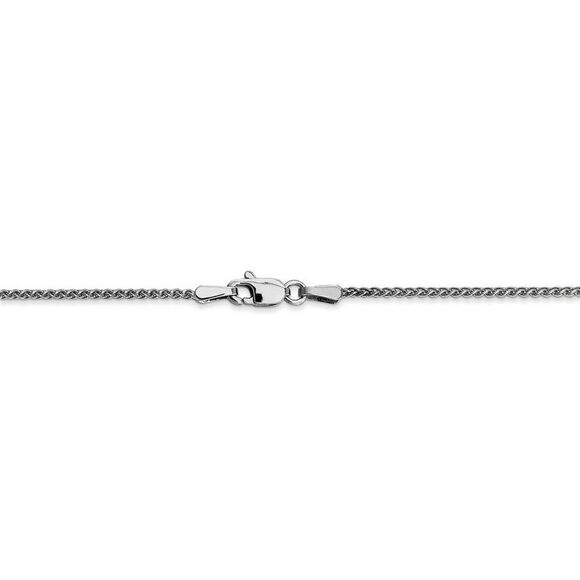 1.25mm 10k White Gold Solid Spiga Chain Anklet, 10 Inch - Picture 3 of 6